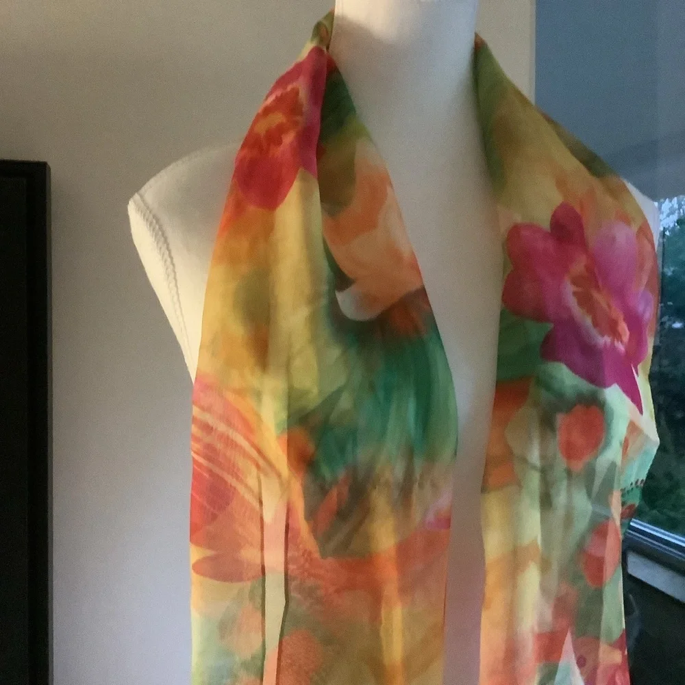 Two Vintage Floral Scarves